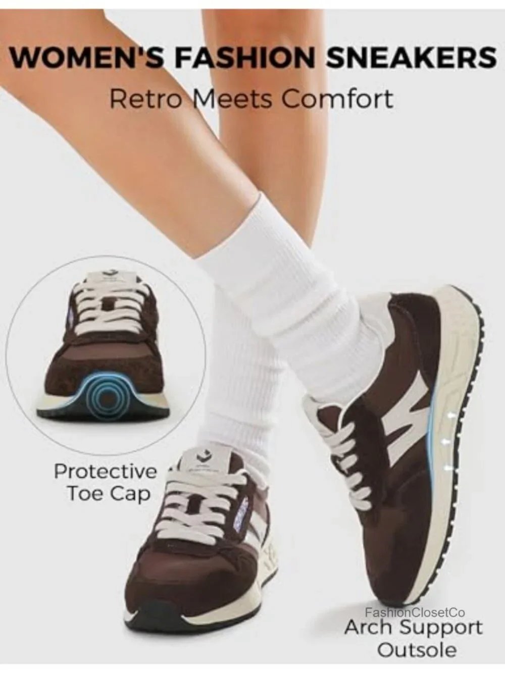 Fashion Platform Sneakers with Suede Fabric Upper, Non-Slip TPR Outsole,